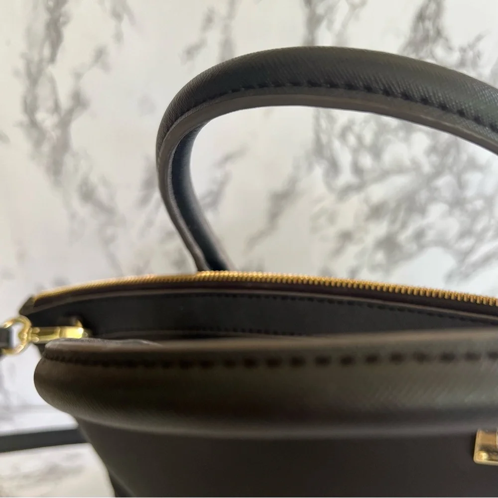 Anne Klein New Recruits Dome Black Satchel Shoulder Bag